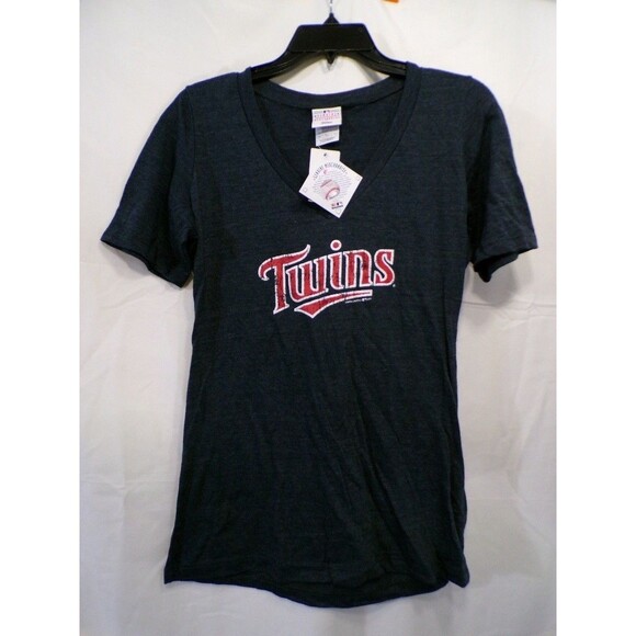 Unbranded Tops - Minnesota Twins Women's Navy V-Neck T-Shirt Large
